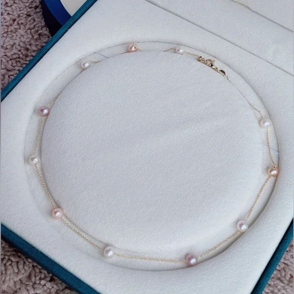 Black Friday Sale No 5 Handmade 14KGP Candy Color Freshwater Pearl Necklace - Picture 8 of 10